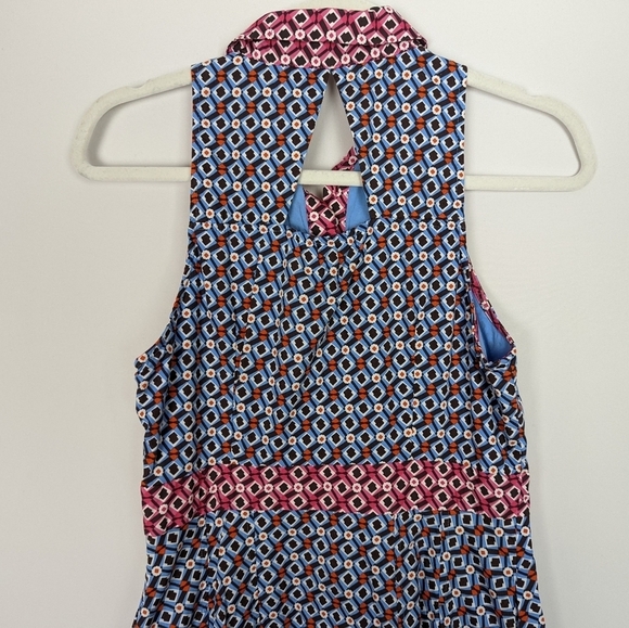 Anthropologie Maeve sz.6 Buckley Mini Dress  Button Front Pockets Geometric Boho - Picture 12 of 15